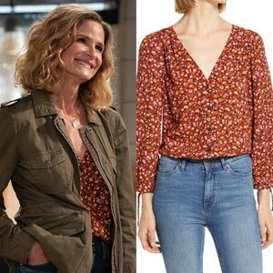 Madewell Spring Prairie Tie Sleeve Top